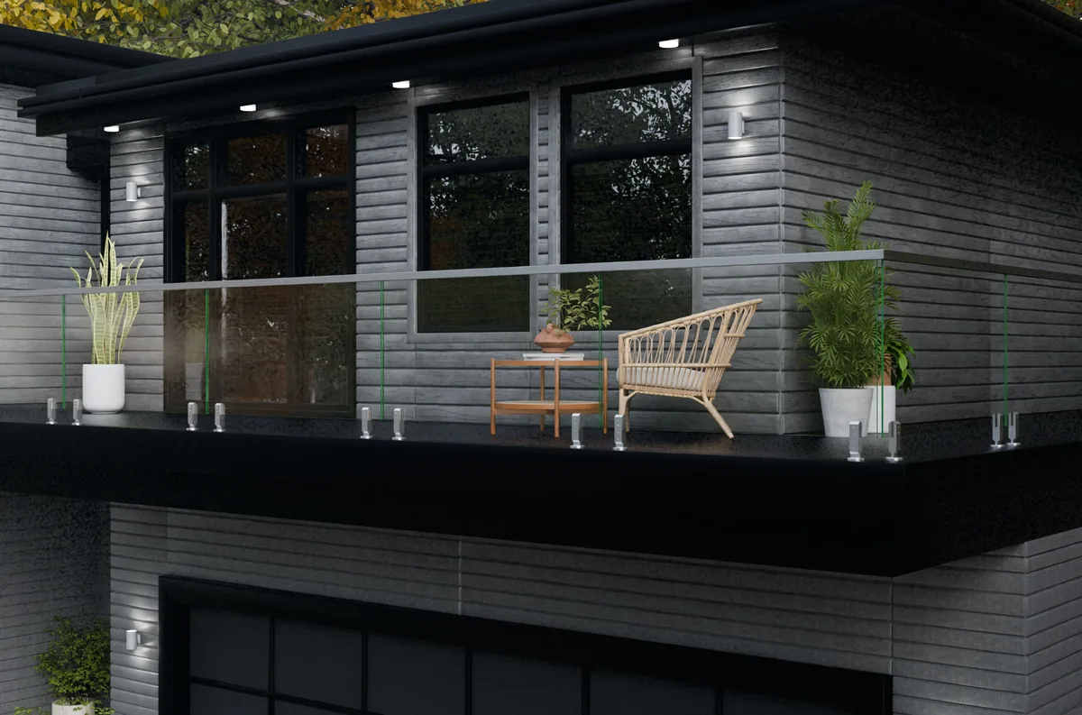SS 304 Glass Railing Modern Villa