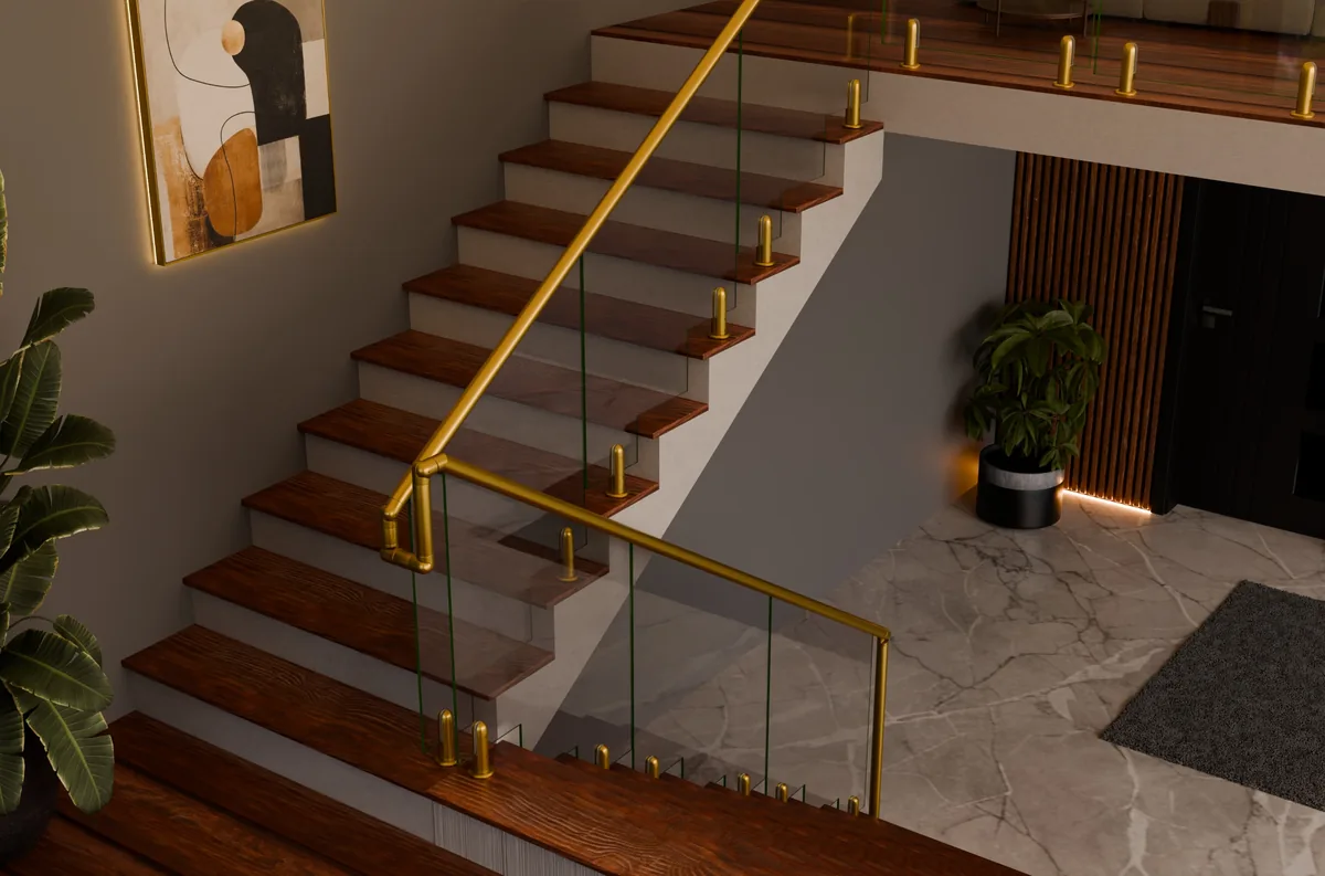 SS 304 Gold Staircase2