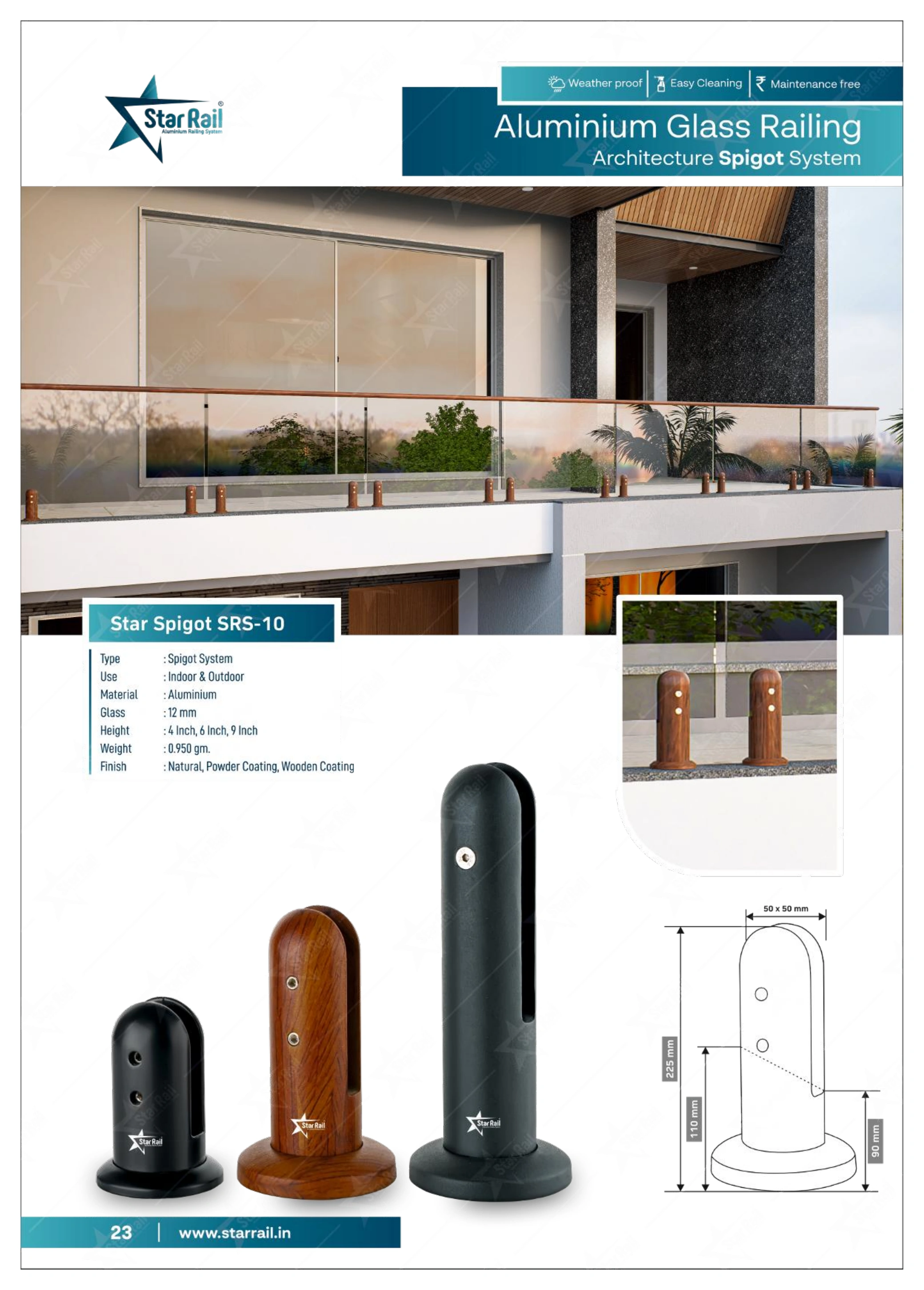 Aluminium Spigot Glass Railing Catalogue — Page 23