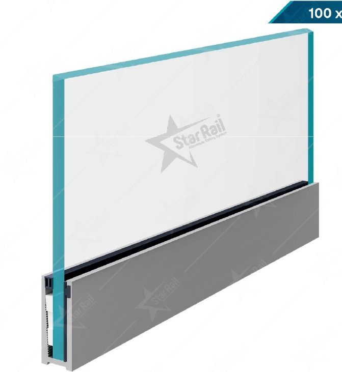 100 × 37 Bottom Channel - SRB 28 - Architectural Aluminium Glass Railing Hardware | Star Rail Gujarat Wholesaler