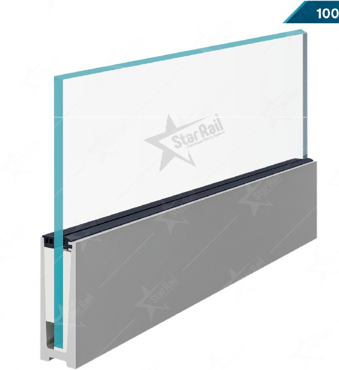 100 × 45 Continuous Channel - SRB 10 - Architectural Aluminium Glass Railing Hardware | Star Rail Gujarat Wholesaler