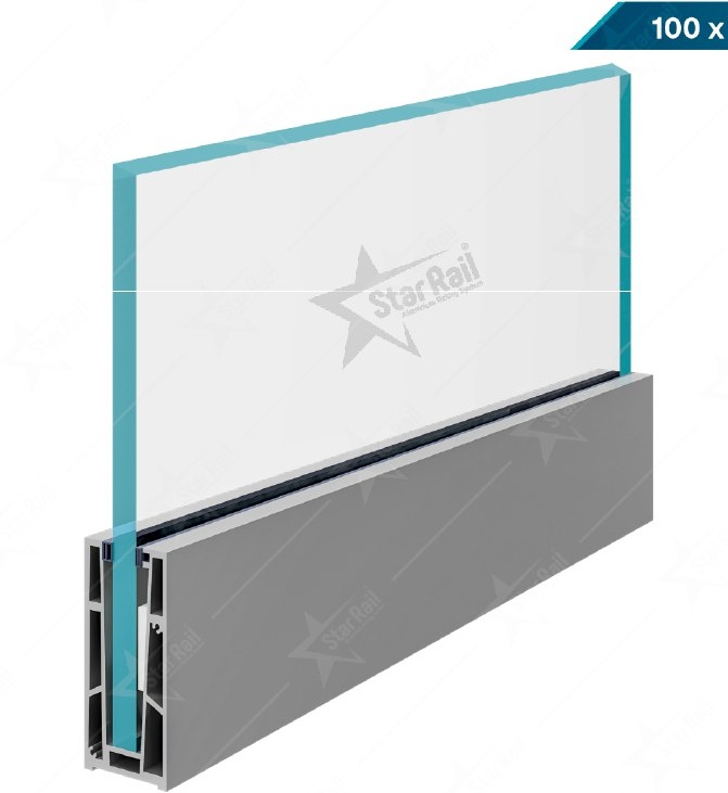 100 × 60 Bottom Channel - SRB 29 - Architectural Aluminium Glass Railing Hardware | Star Rail Gujarat Wholesaler