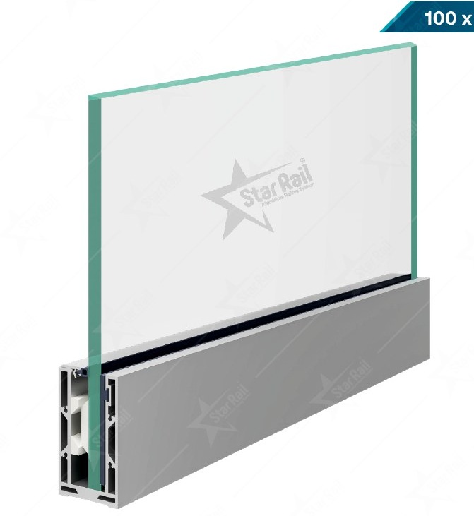 100 × 60 Bottom Channel - SRB 38 - Architectural Aluminium Glass Railing Hardware | Star Rail Gujarat Wholesaler