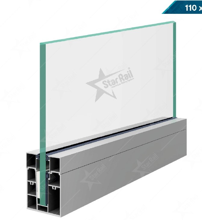 110 × 81 Bottom Channel - SRB 34 - Architectural Aluminium Glass Railing Hardware | Star Rail Gujarat Wholesaler