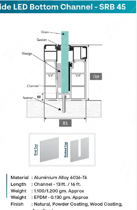 110 × 81 Top & Side LED Bottom Channel - SRB 45 image 3