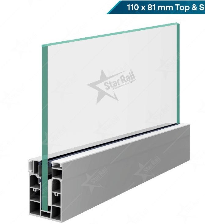 110 × 81 Top & Side LED Bottom Channel - SRB 45 - Architectural Aluminium Glass Railing Hardware | Star Rail Gujarat Wholesaler