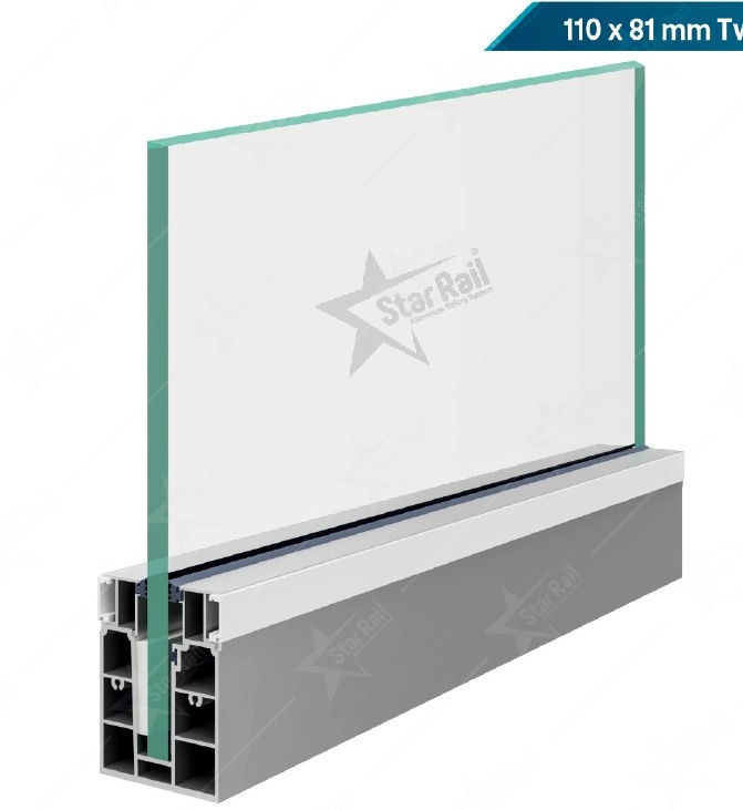 110 × 81 Two Side LED Bottom Channel - SRB 44 - Architectural Aluminium Glass Railing Hardware | Star Rail Gujarat Wholesaler