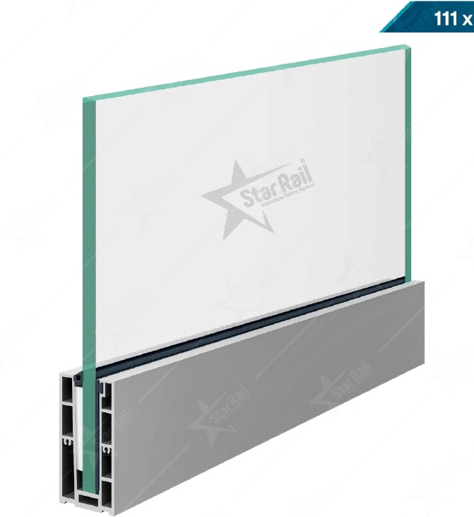 111 × 60 Bottom Channel - SRB 31 - Architectural Aluminium Glass Railing Hardware | Star Rail Gujarat Wholesaler