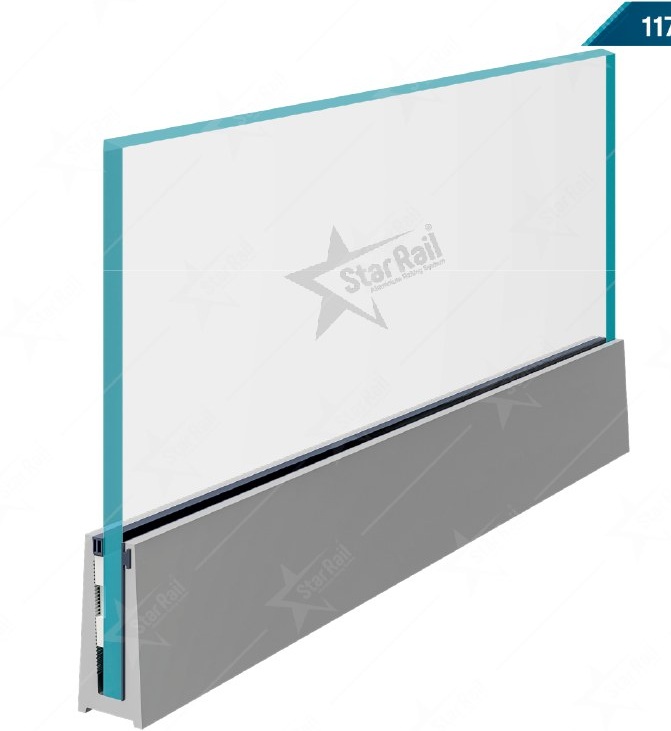 117 × 46 Continuous Channel - SRB 11 - Architectural Aluminium Glass Railing Hardware | Star Rail Gujarat Wholesaler