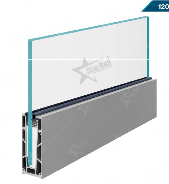 120 × 60 Continuous Channel - SRB 13 - Architectural Aluminium Glass Railing Hardware | Star Rail Gujarat Wholesaler