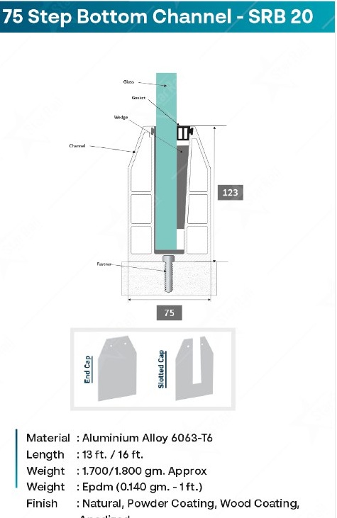 123 × 75 Step Bottom Channel - SRB 20 image 3