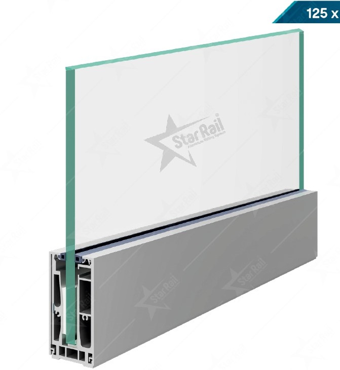 125 × 60 Bottom Channel - SRB 35 - Architectural Aluminium Glass Railing Hardware | Star Rail Gujarat Wholesaler