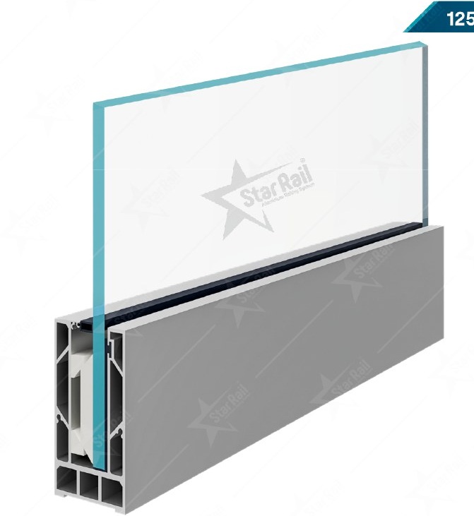 125 × 70 Continuous Channel - SRB 12 - Architectural Aluminium Glass Railing Hardware | Star Rail Gujarat Wholesaler