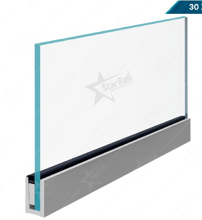 30 × 40 Continuous Channel - SRB 07 - Architectural Aluminium Glass Railing Hardware | Star Rail Gujarat Wholesaler