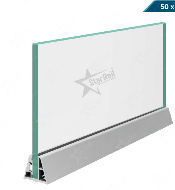 50 × 60 Bottom Channel - SRB 41 - Architectural Aluminium Glass Railing Hardware | Star Rail Gujarat Wholesaler