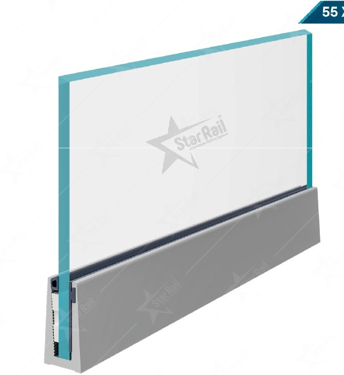 55 × 36 Continuous Channel - SRB 08 - Architectural Aluminium Glass Railing Hardware | Star Rail Gujarat Wholesaler