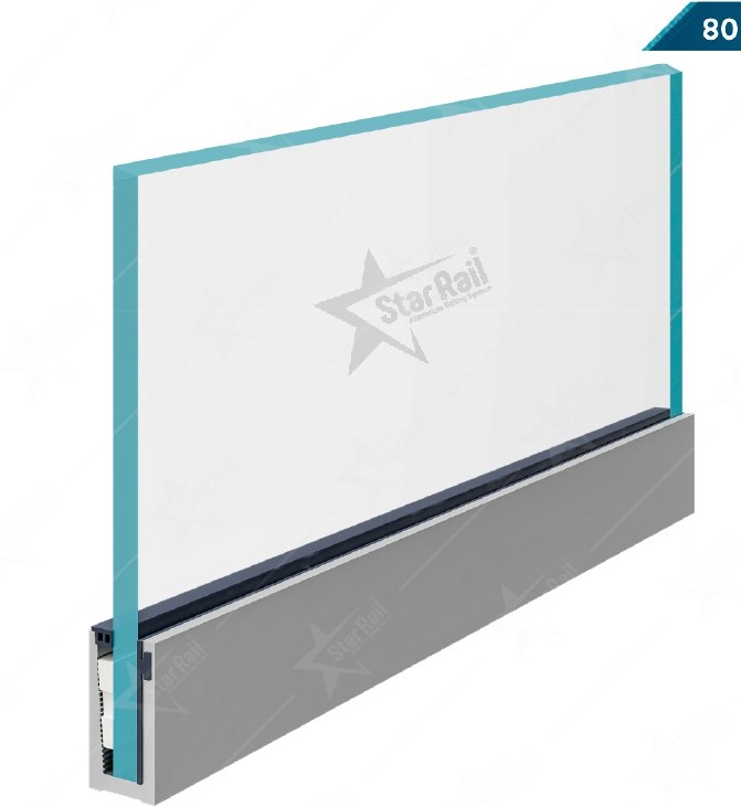80 × 37 Continuous Channel - SRB 22 - Architectural Aluminium Glass Railing Hardware | Star Rail Gujarat Wholesaler