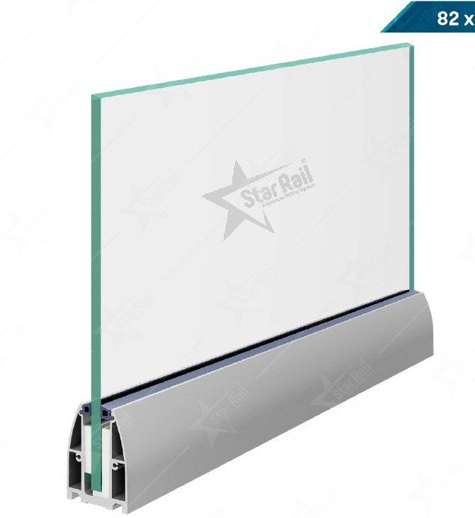 82 × 65 Bottom Channel - SRB 37 - Architectural Aluminium Glass Railing Hardware | Star Rail Gujarat Wholesaler
