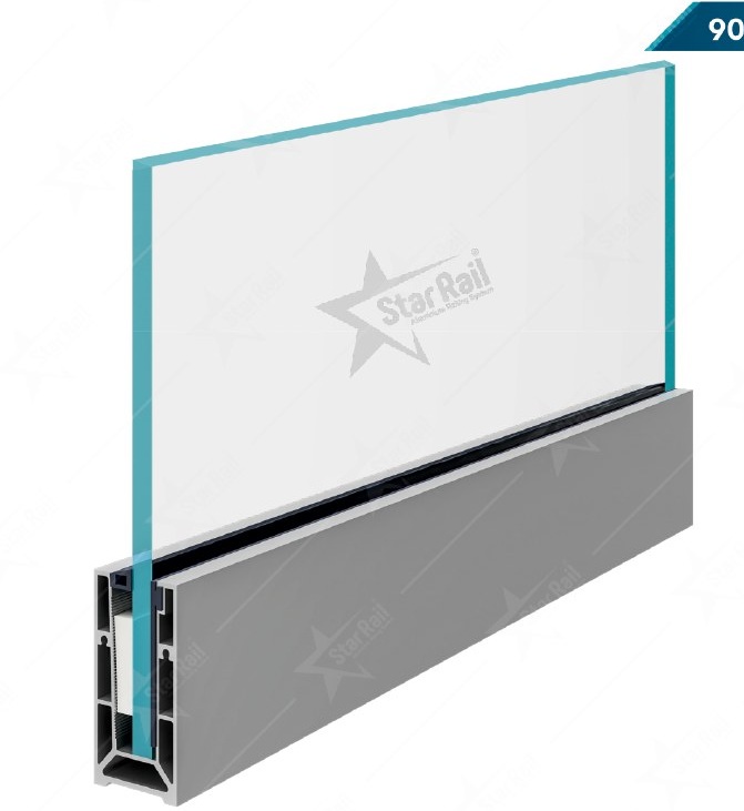 90 × 50 Continuous Channel - SRB 47 - Architectural Aluminium Glass Railing Hardware | Star Rail Gujarat Wholesaler