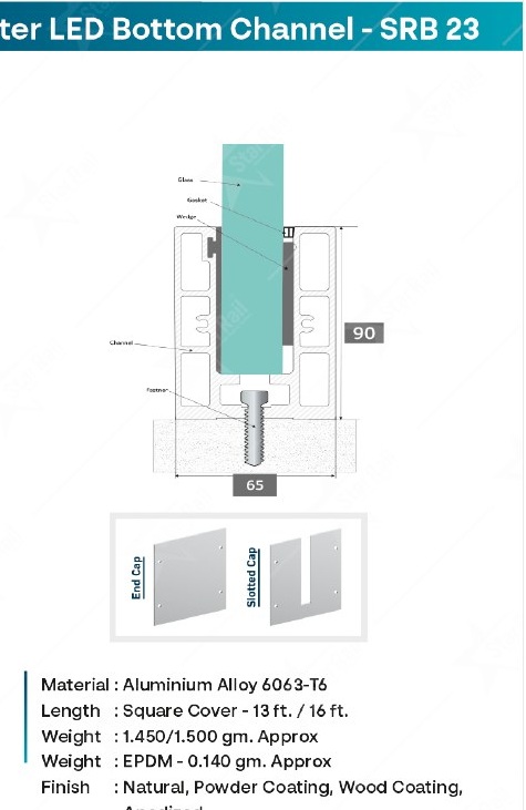 90 × 65 Center LED Bottom Channel - SRB 23 image 3