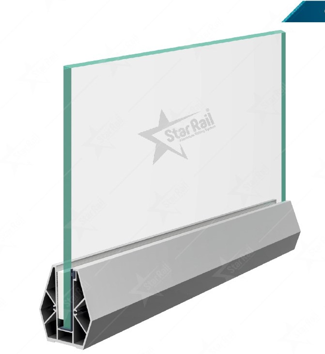 90 × 80 Bottom Channel - SRB 42 - Architectural Aluminium Glass Railing Hardware | Star Rail Gujarat Wholesaler