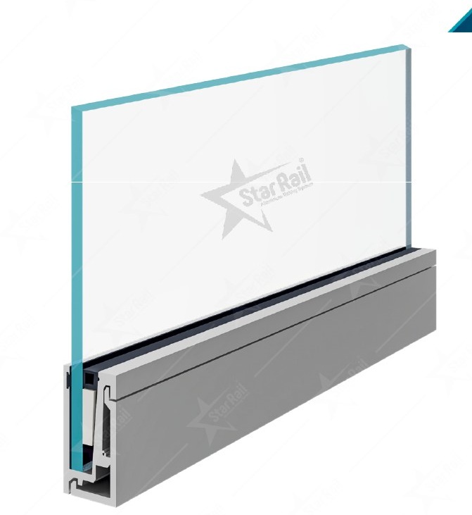 Side Mounted Profile - SRB 16 - Architectural Aluminium Glass Railing Hardware | Star Rail Gujarat Wholesaler