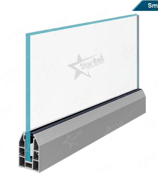 Small Step Bottom Channel - SRB 19 - Architectural Aluminium Glass Railing Hardware | Star Rail Gujarat Wholesaler