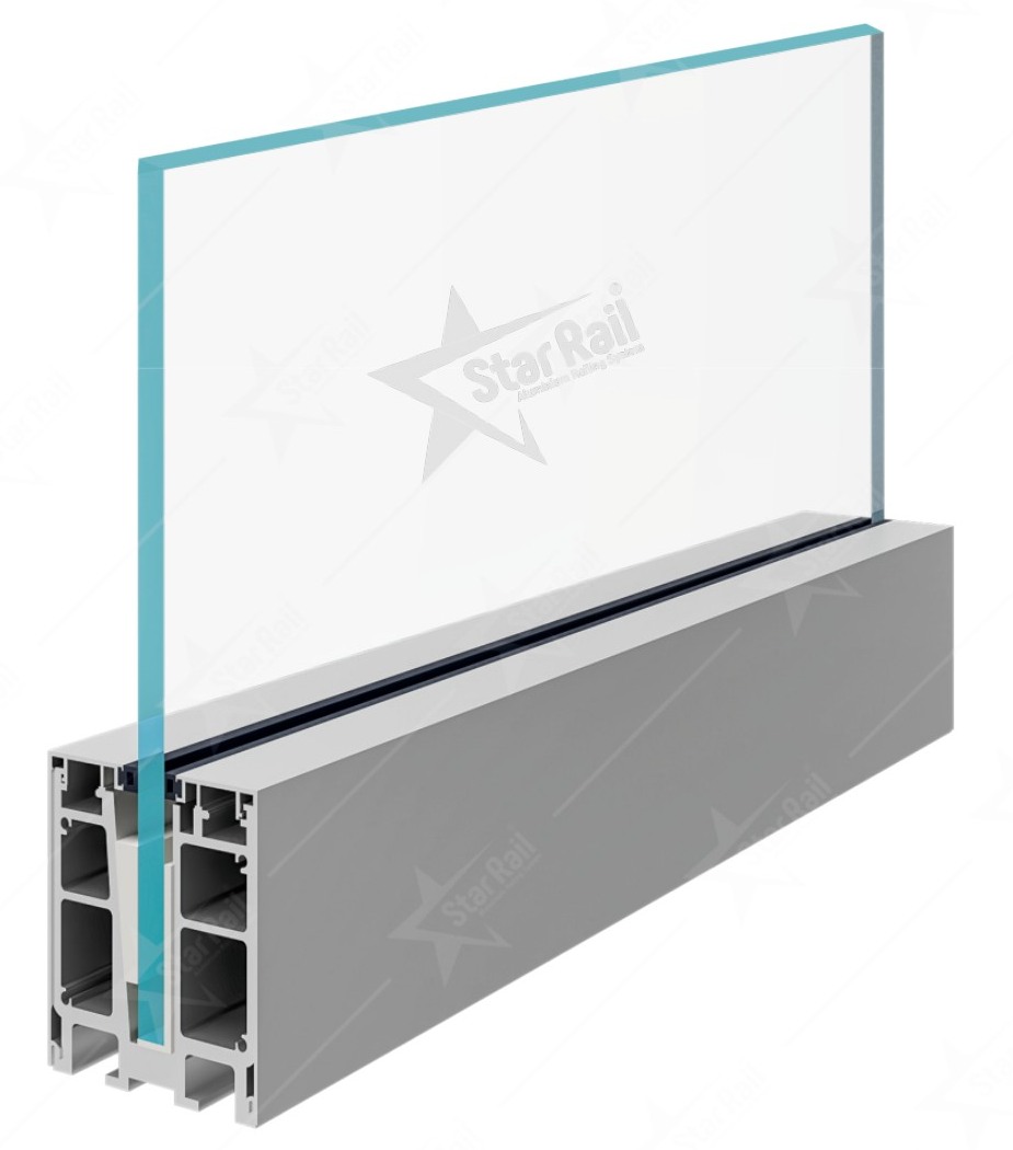 Heavy Square Bracket & Cover - SRB 06 - Architectural Aluminium Glass Railing Hardware | Star Rail Gujarat Wholesaler